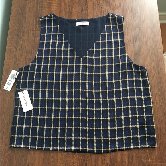 Aritzia Murphy Blouse - Size Small/Navy Base Check - Picture 4 of 5